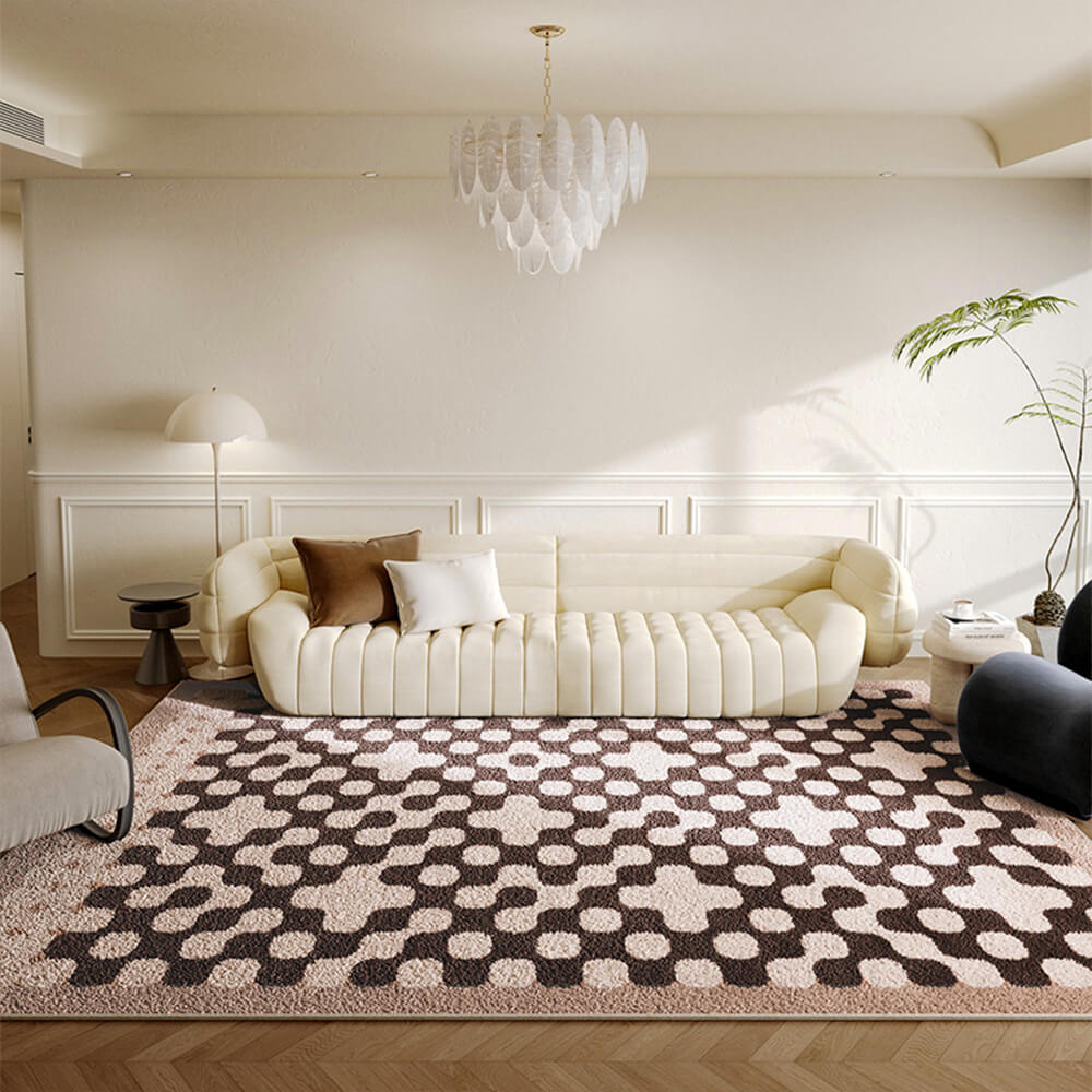 Modern Checkered Cozy Faux Cashmere Anti-Slip Rug