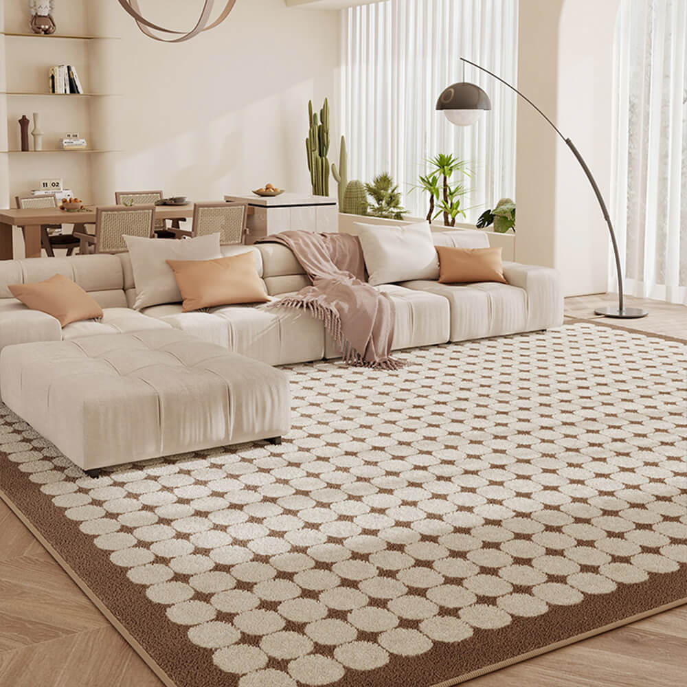 Modern Checkered Cozy Faux Cashmere Anti-Slip Rug