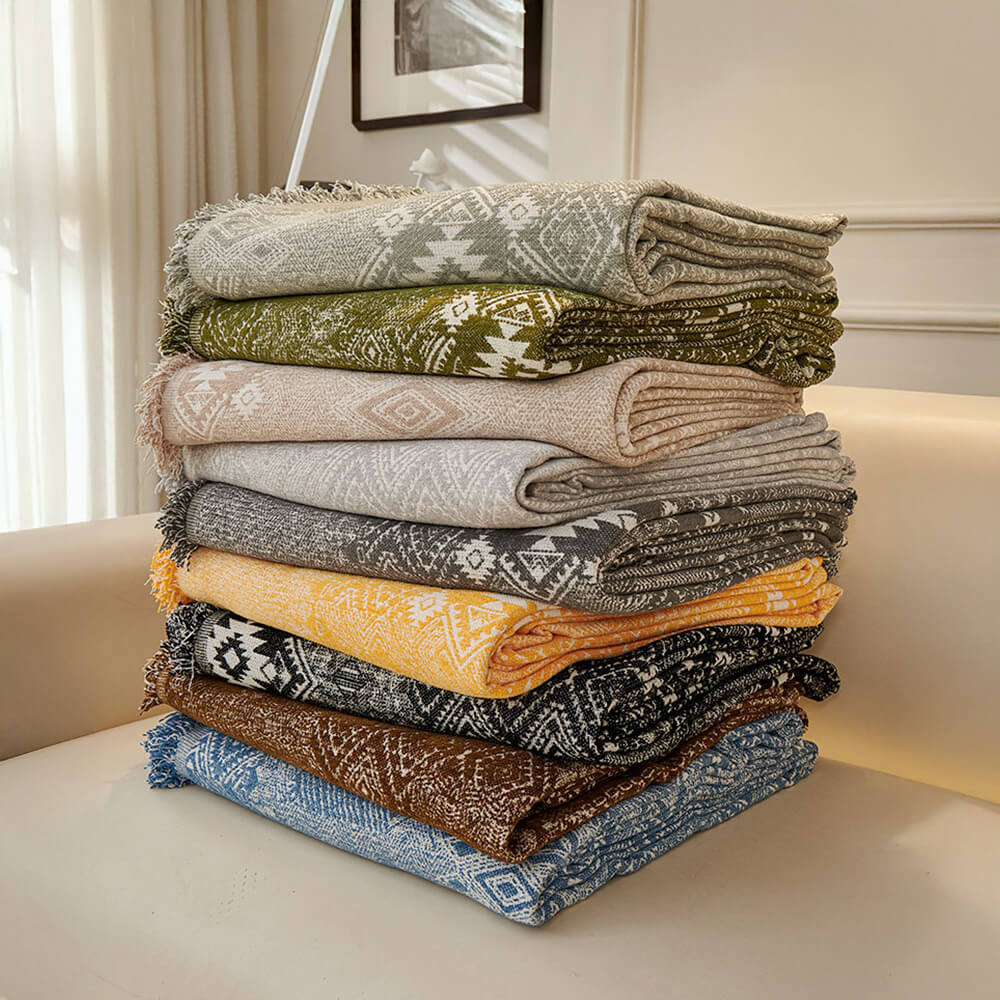 Copertura per divano reversibile in chenille con motivo marocchino, resistente ai graffi di gatto.