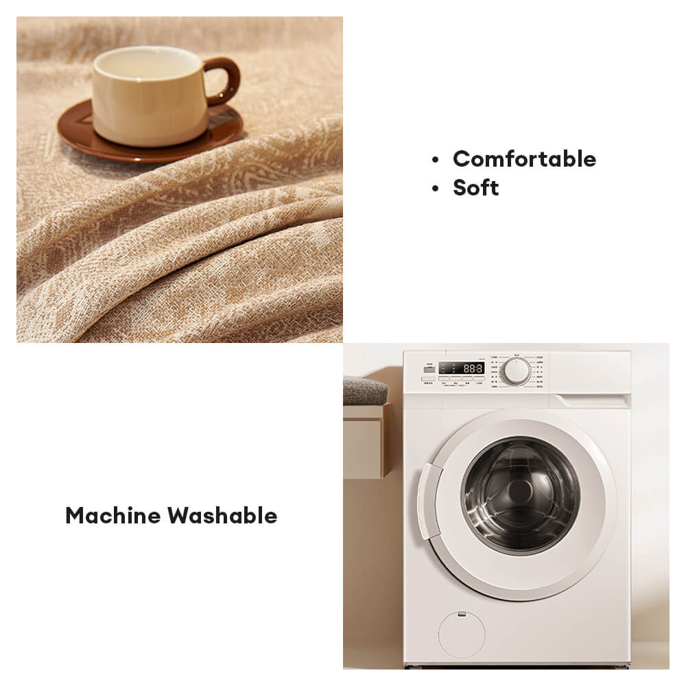 Copertura per divano reversibile in chenille con motivo marocchino, resistente ai graffi di gatto.