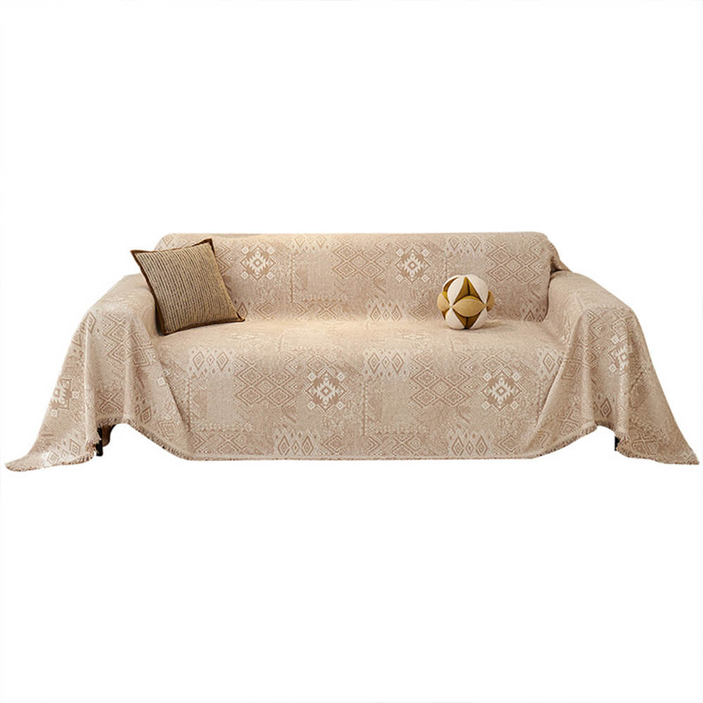 Copertura per divano reversibile in chenille con motivo marocchino, resistente ai graffi di gatto.