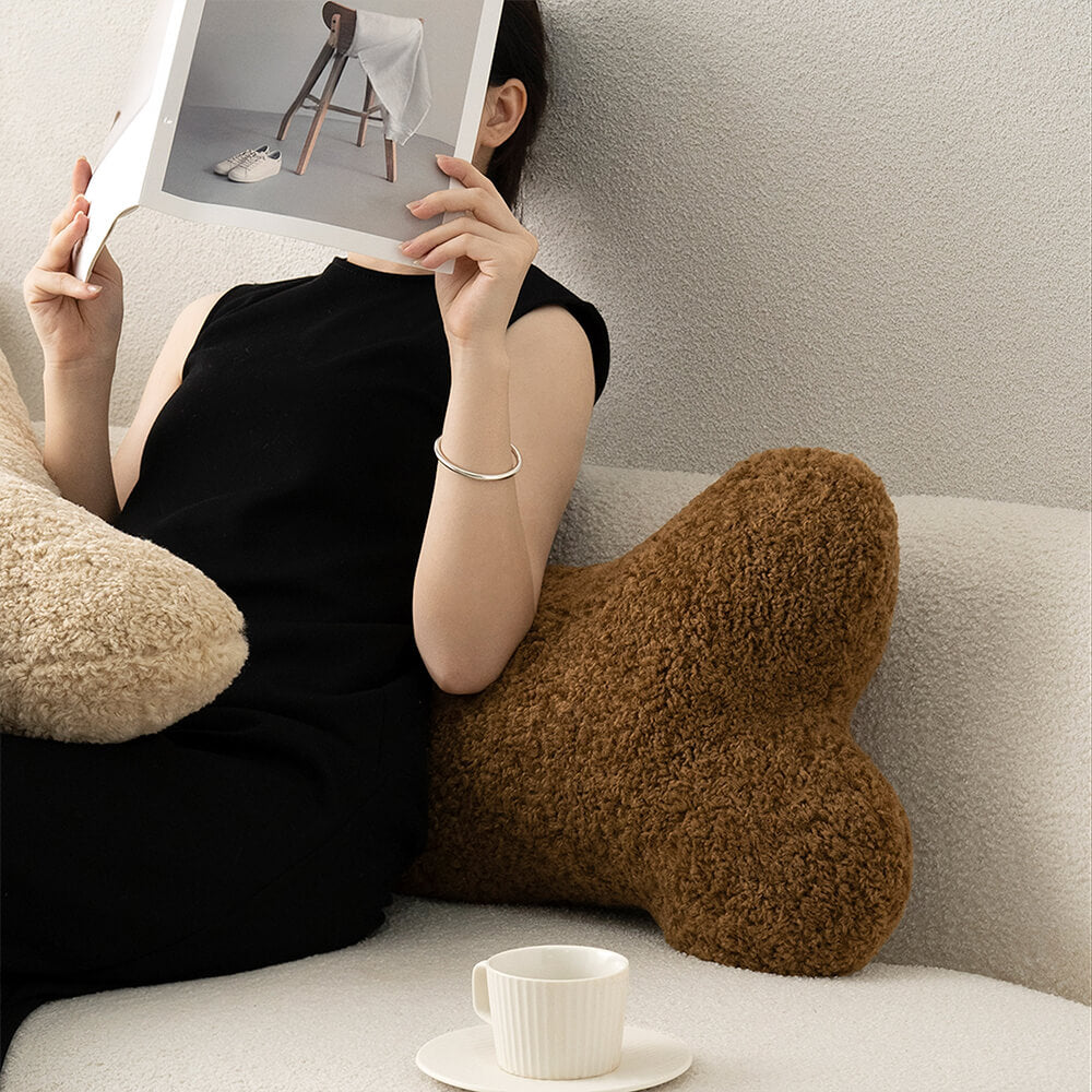 Cuscino decorativo morbido e accogliente a forma di osso per divano in peluche