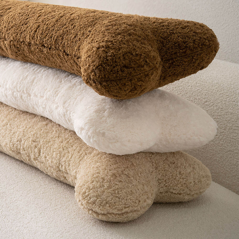 Cuscino decorativo morbido e accogliente a forma di osso per divano in peluche