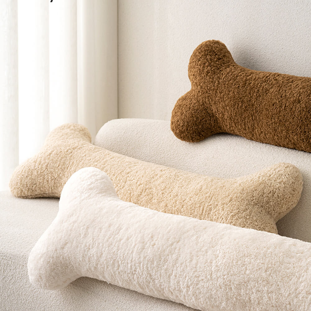 Cuscino decorativo morbido e accogliente a forma di osso per divano in peluche