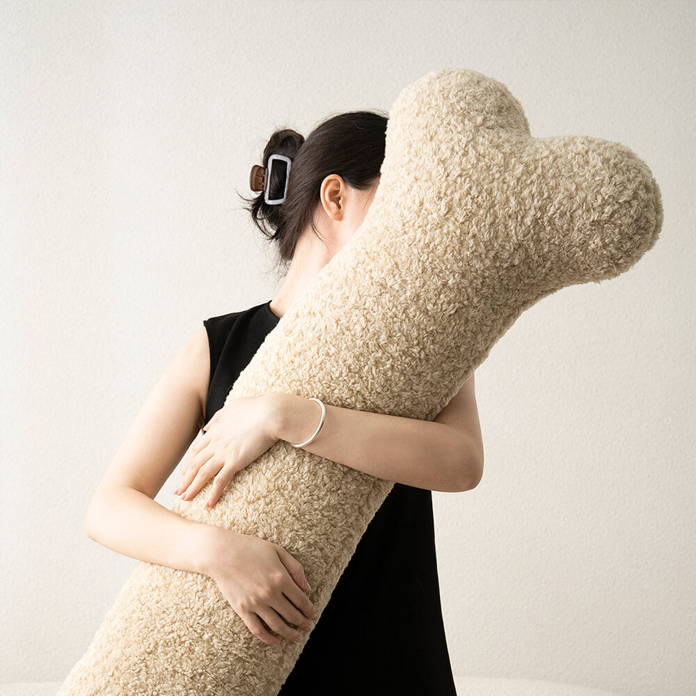 Cuscino decorativo morbido e accogliente a forma di osso per divano in peluche