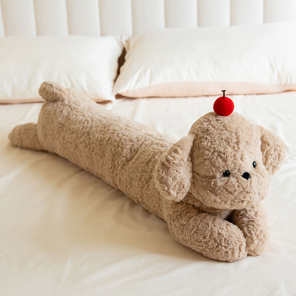 Cuscino lungo per divano accogliente in peluche a forma di ciliegia per cani.