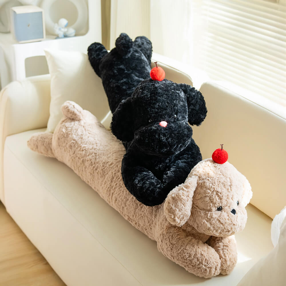 Cuscino lungo per divano accogliente in peluche a forma di ciliegia per cani.