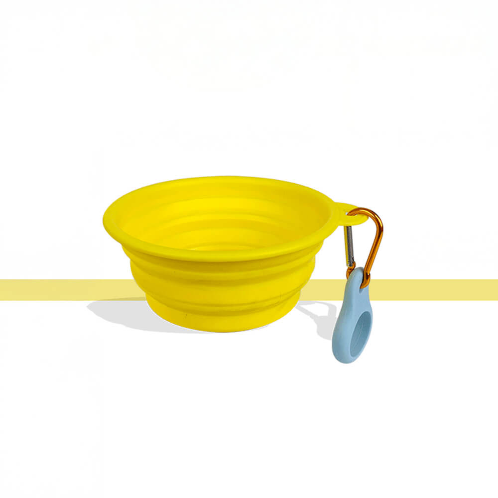 Ciotola per cibo e acqua per cani in silicone portatile, pieghevole ed espandibile