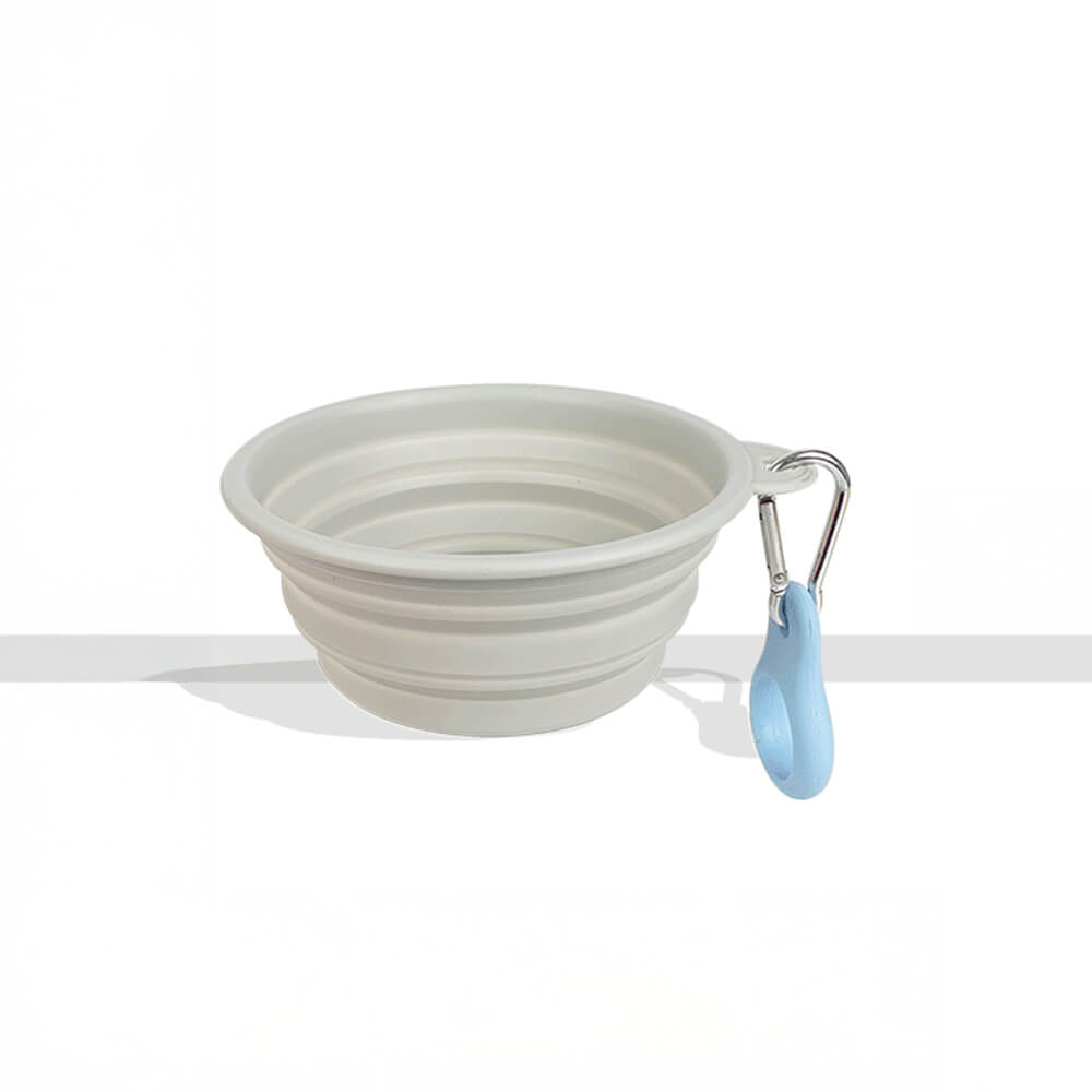 Ciotola per cibo e acqua per cani in silicone portatile, pieghevole ed espandibile