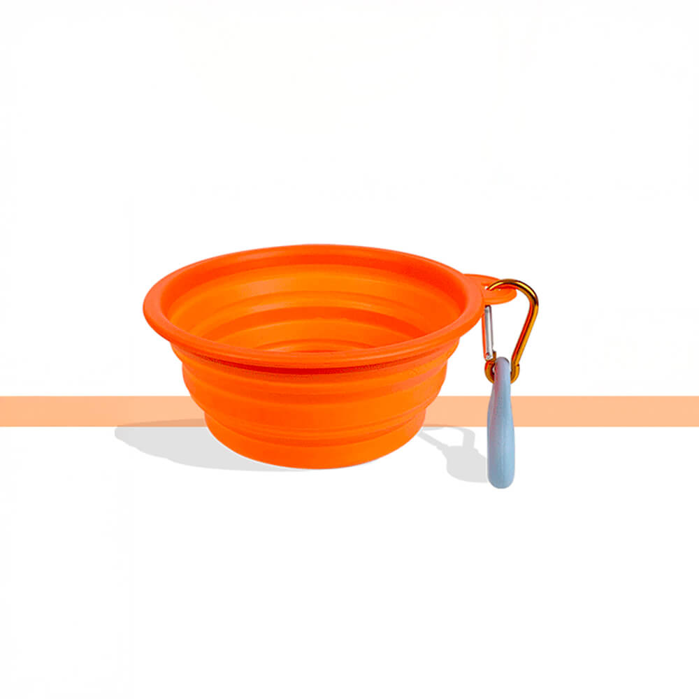 Ciotola per cibo e acqua per cani in silicone portatile, pieghevole ed espandibile