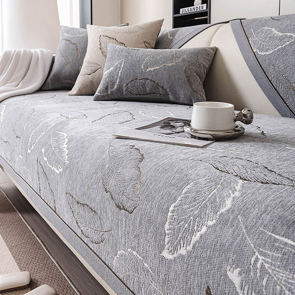 Copertura per divano antiscivolo in chenille con texture premium e resistente ai graffi