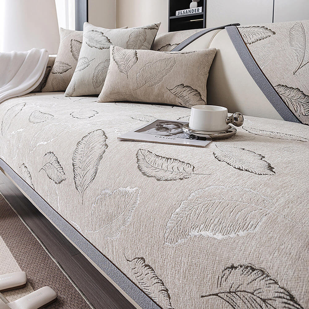 Copertura per divano antiscivolo in chenille con texture premium e resistente ai graffi