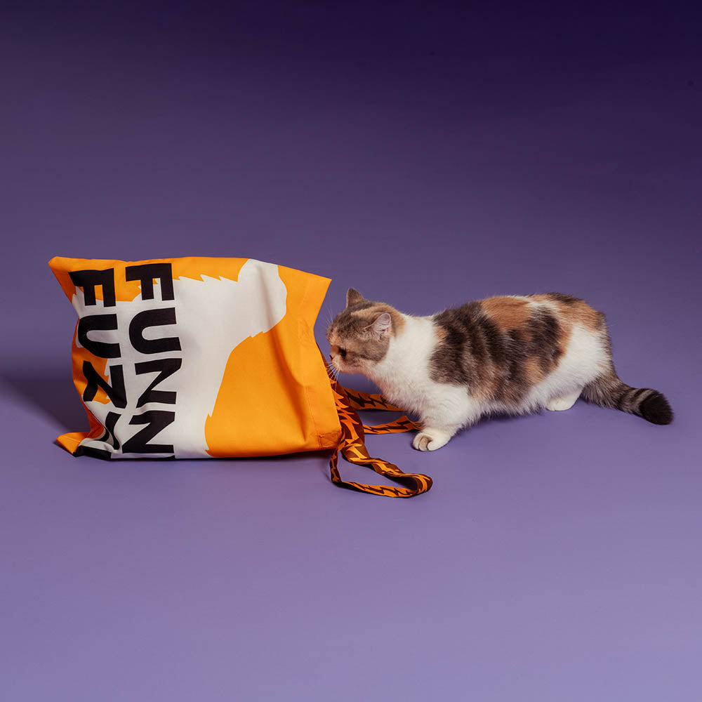 Borsa di tela pieghevole riciclata FUNNYFUZZY - Code scodinzolanti