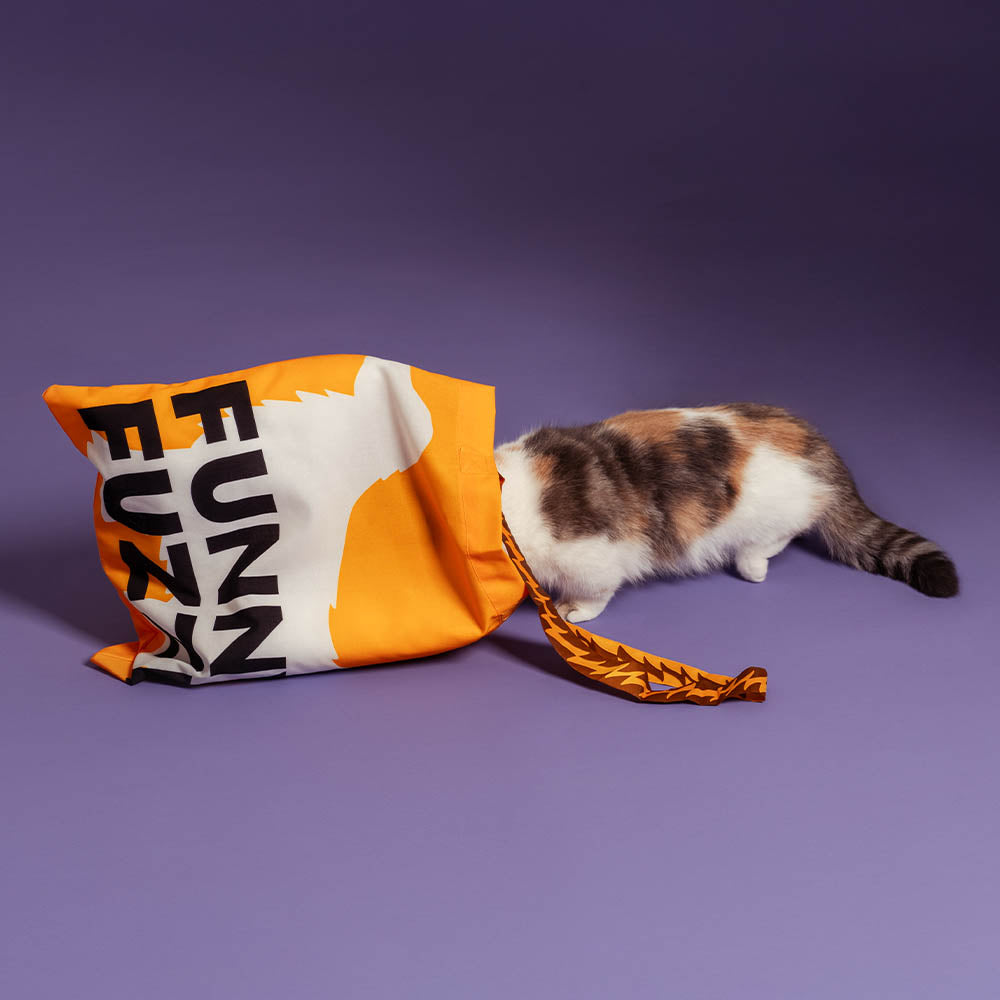Borsa di tela pieghevole riciclata FUNNYFUZZY - Code scodinzolanti