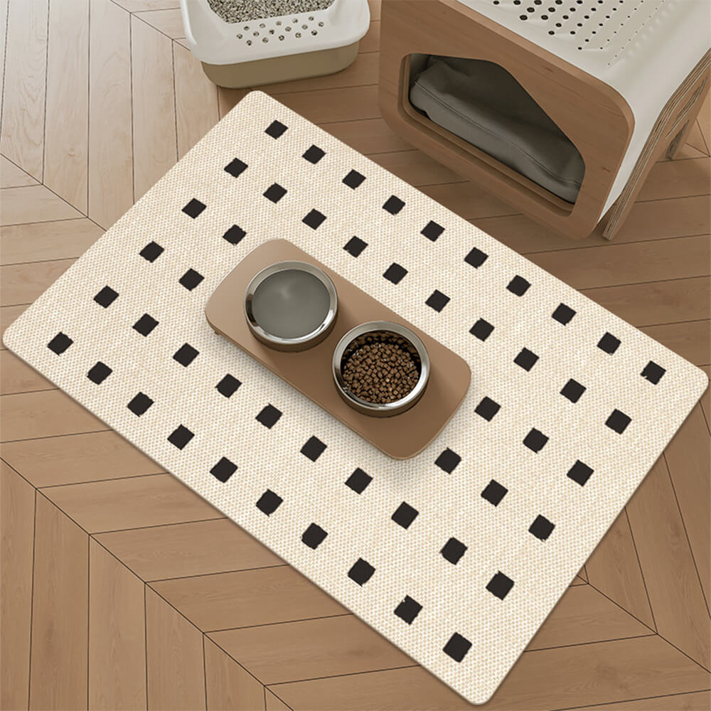 Tappetino assorbente per alimentazione di animali domestici con supporto in diatomite geometrica semplice