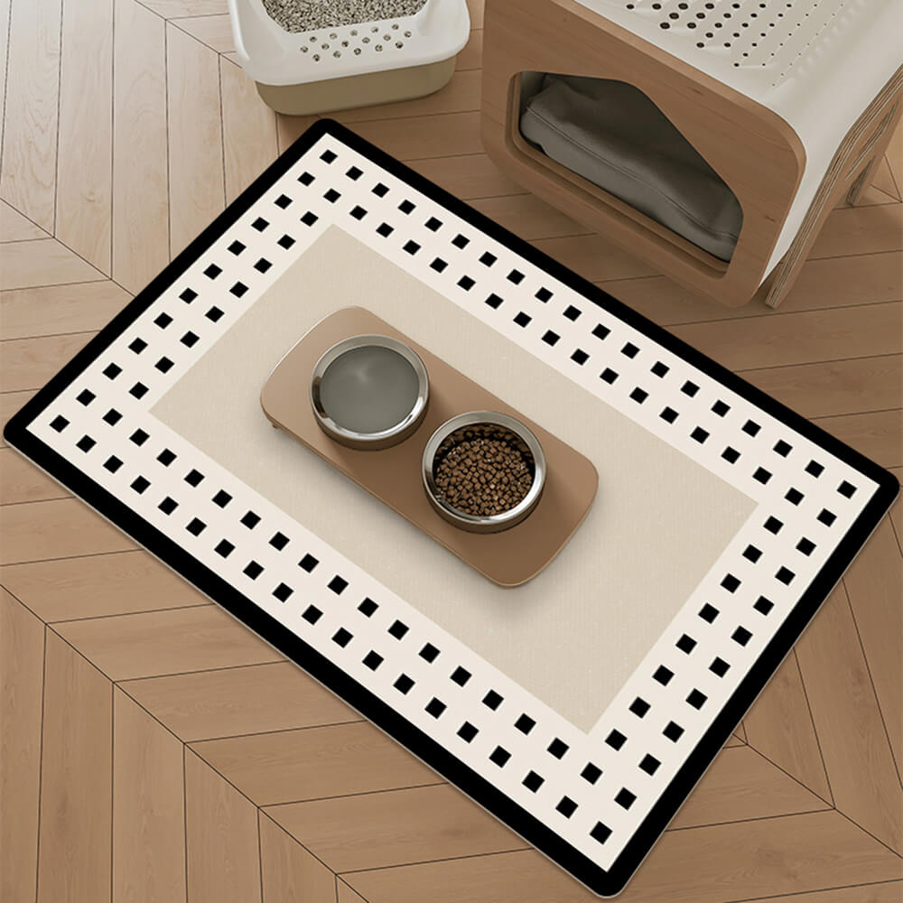 Tappetino assorbente per alimentazione di animali domestici con supporto in diatomite geometrica semplice