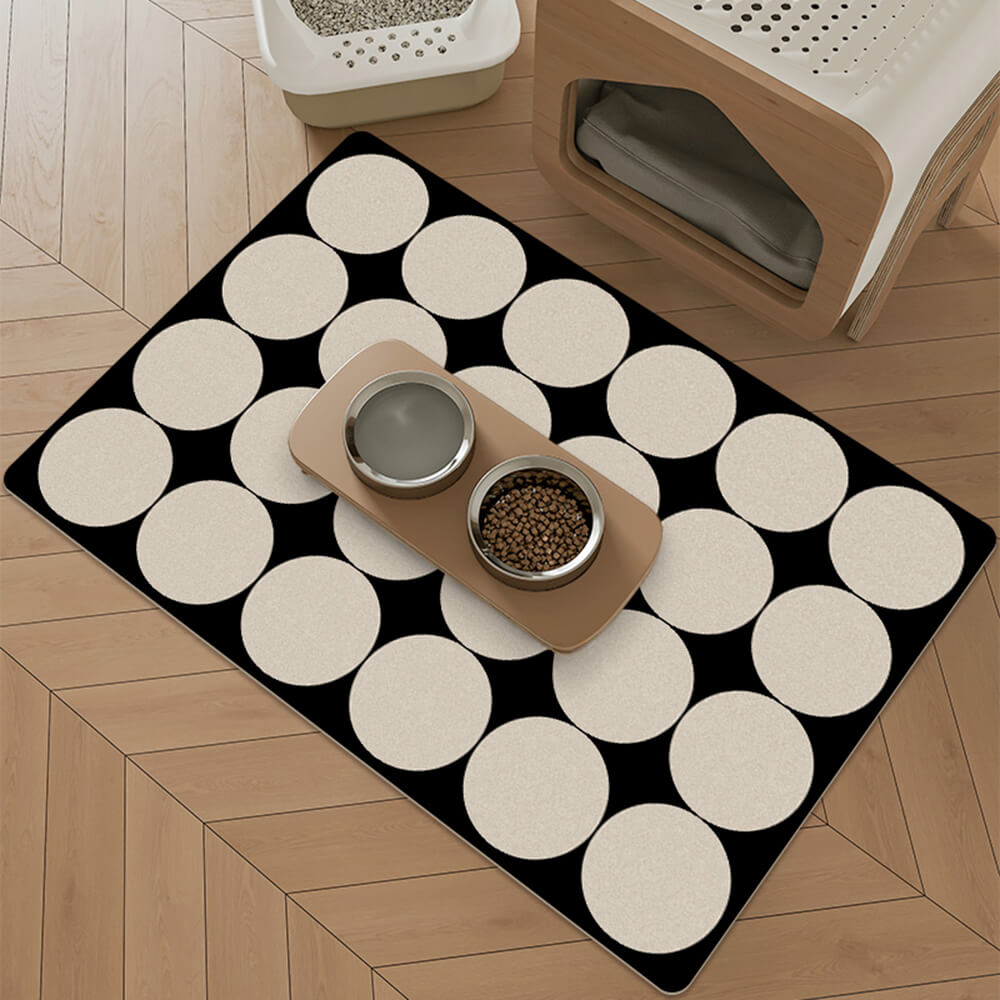 Tappetino assorbente per alimentazione di animali domestici con supporto in diatomite geometrica semplice
