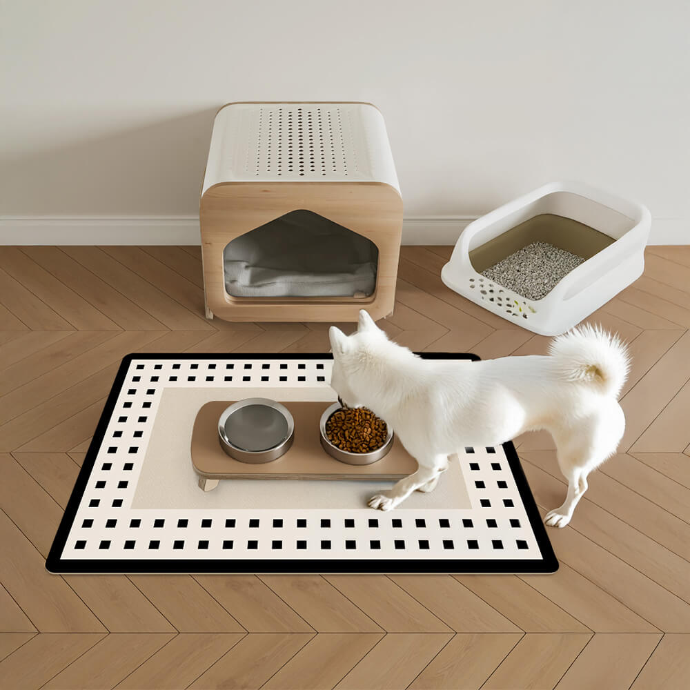 Tappetino assorbente per alimentazione di animali domestici con supporto in diatomite geometrica semplice
