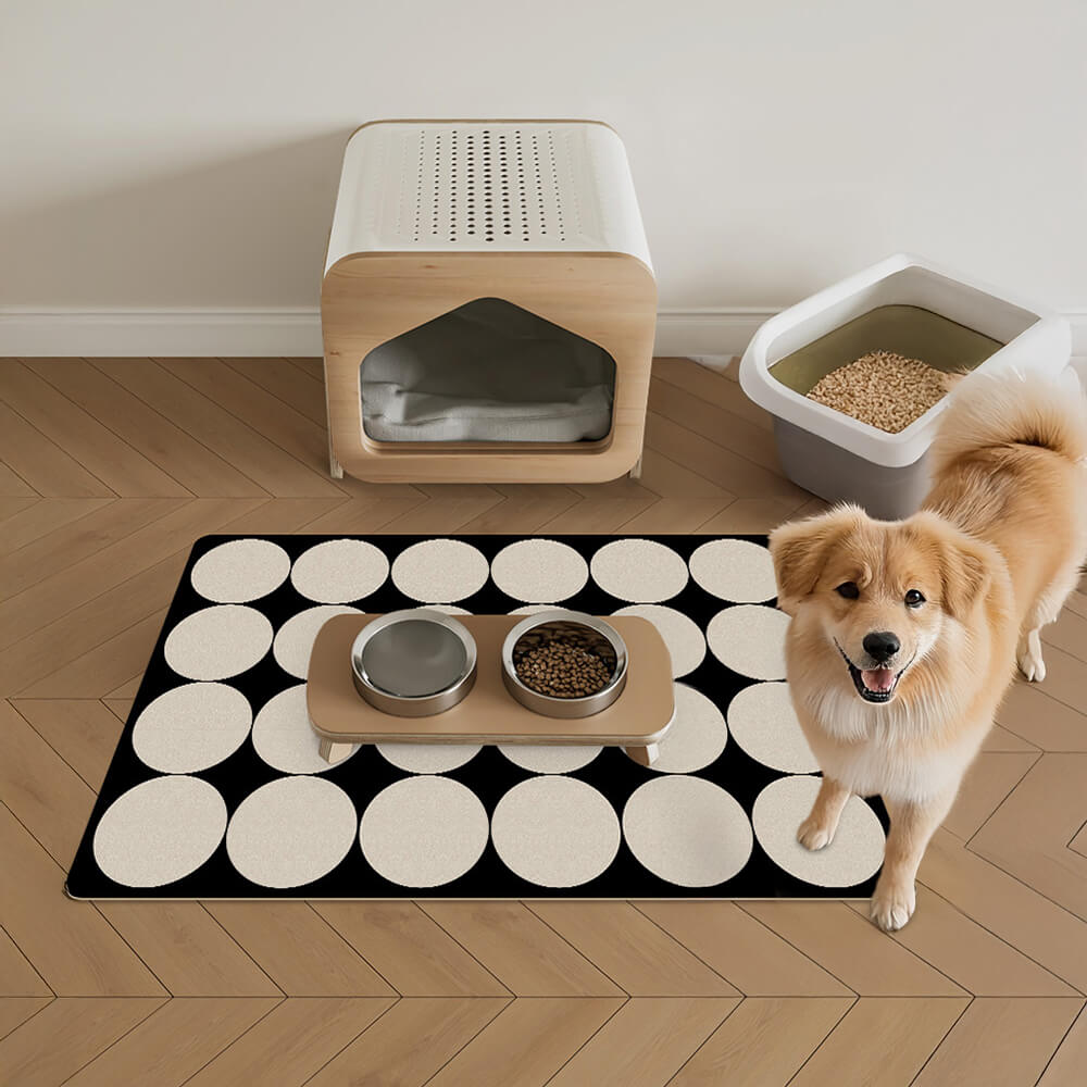 Tappetino assorbente per alimentazione di animali domestici con supporto in diatomite geometrica semplice