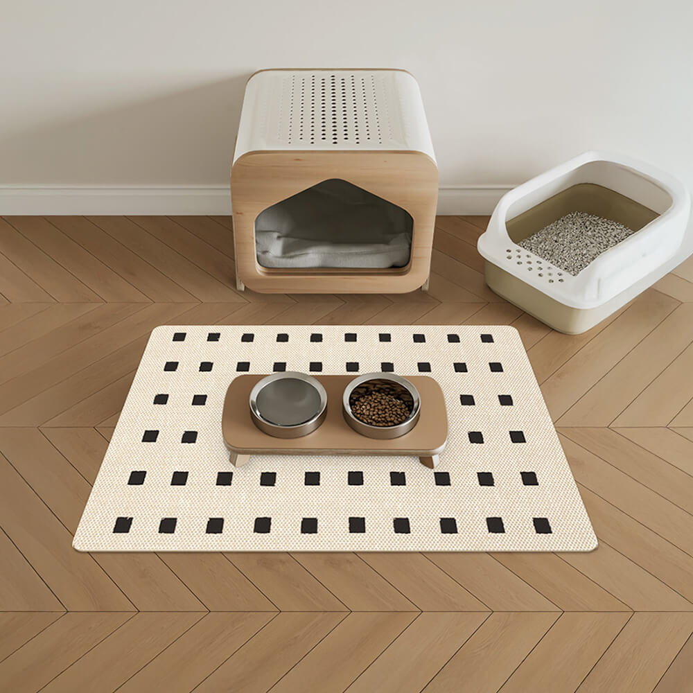 Tappetino assorbente per alimentazione di animali domestici con supporto in diatomite geometrica semplice