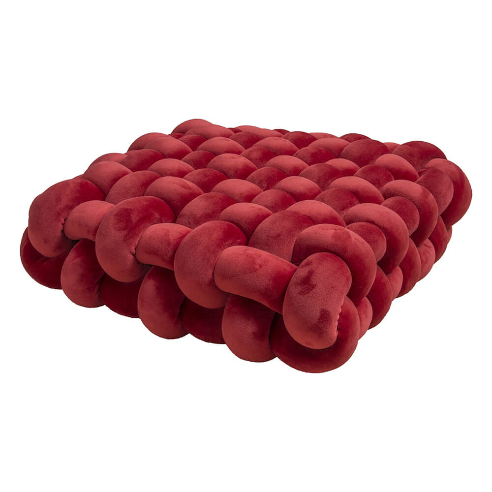 Cuscino decorativo quadrato in tessuto intrecciato morbido