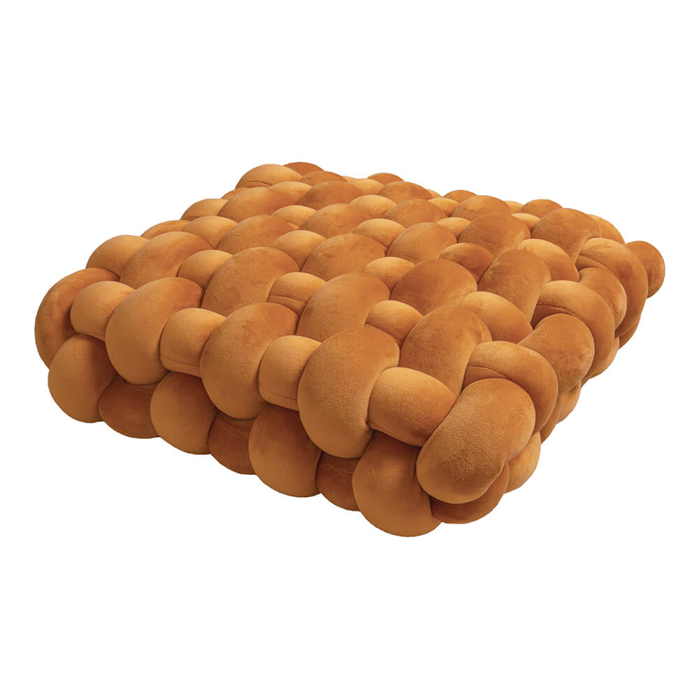 Cuscino decorativo quadrato in tessuto intrecciato morbido