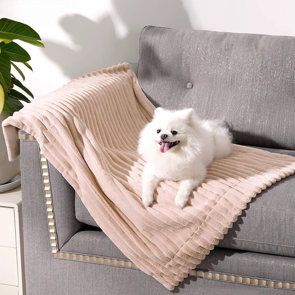 Plaid per animali caldo, resistente all'acqua e a righe per uso multiplo in tutte le stagioni