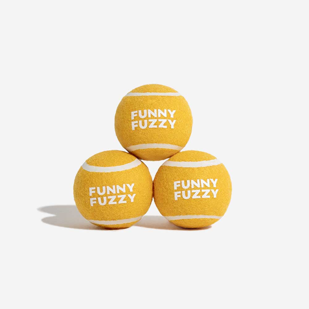 Giocattolo per cani a forma di pallina da tennis - Squeaky e rimbalza