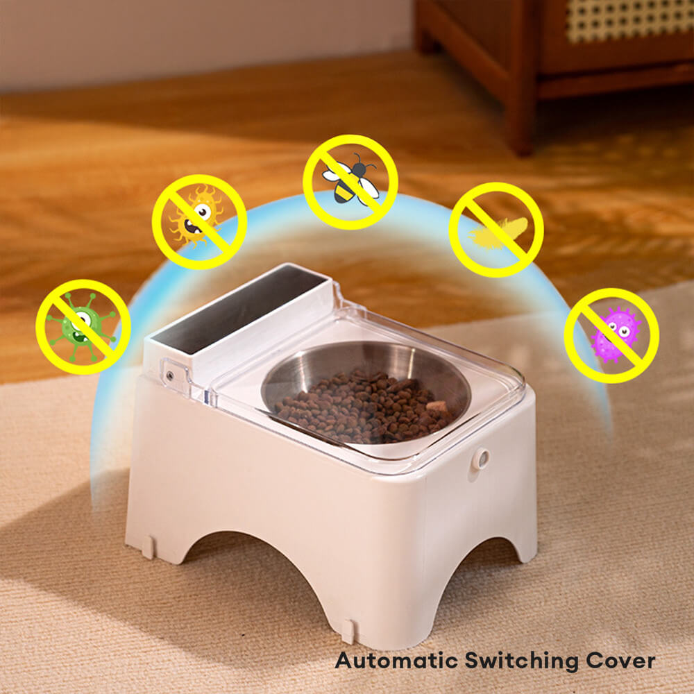 Alimentatore per animali con protezione antipolvere e induzione senza contatto.