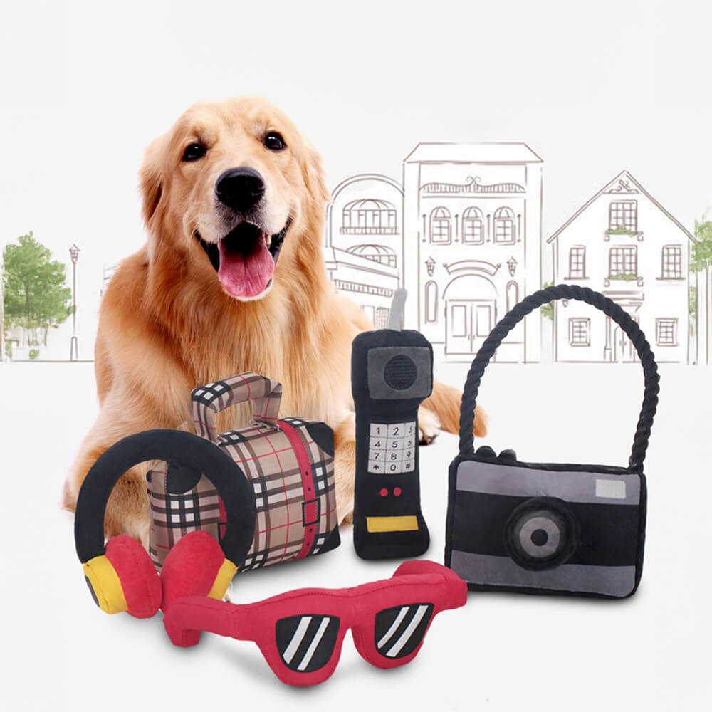 Giocattolo per cani interattivo in peluche durevole ispirato ai viaggi