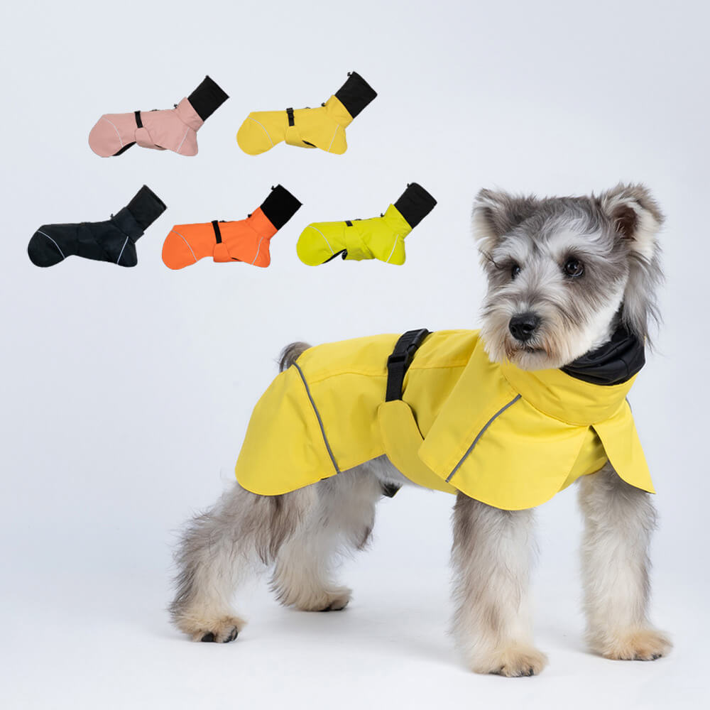 Rollkragenpullover, wasserdicht, leicht, reflektierend, verstellbar, Poncho-Regenmantel für Hunde