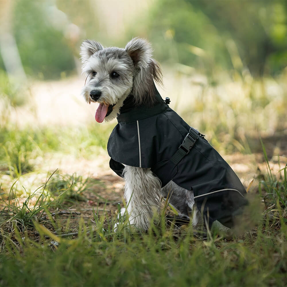 Rollkragenpullover, wasserdicht, leicht, reflektierend, verstellbar, Poncho-Regenmantel für Hunde