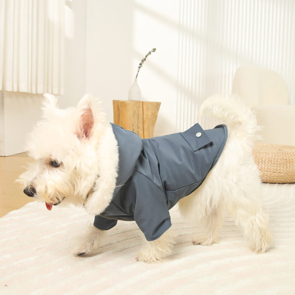 Ultra-Warm Faux Fur Lining Windproof Hooded Dog Coat