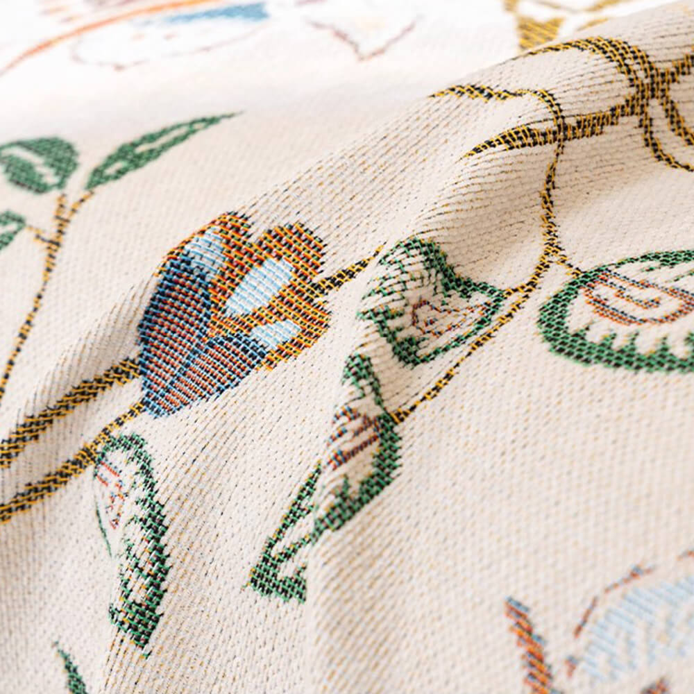 Copertura per divano in chenille jacquard floreale botanico vintage