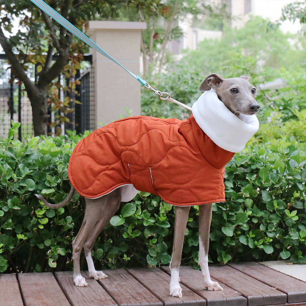 Warme, wasserdichte, gesteppte Rollkragen-Hundejacke