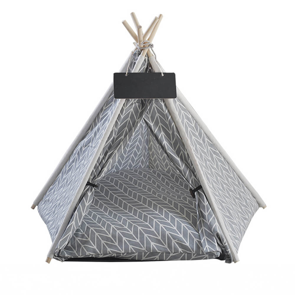 Tenda per animali domestici a forma di teepee leggera, traspirante e removibile a cinque punte.