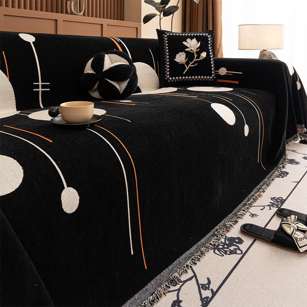 Copriletto per divano in chenille stile Modern Planet Cup, adatto per gatti.