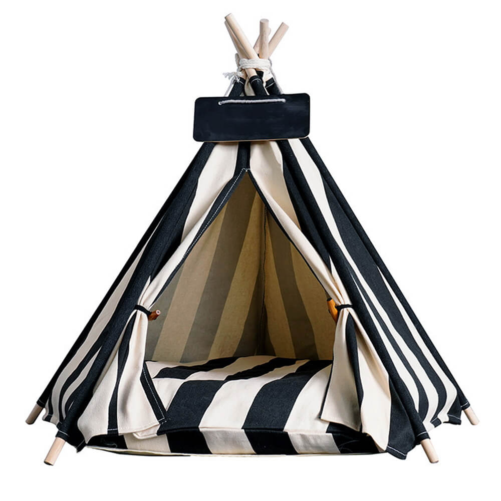 Tenda per animali domestici a forma di teepee leggera, traspirante e removibile a cinque punte.