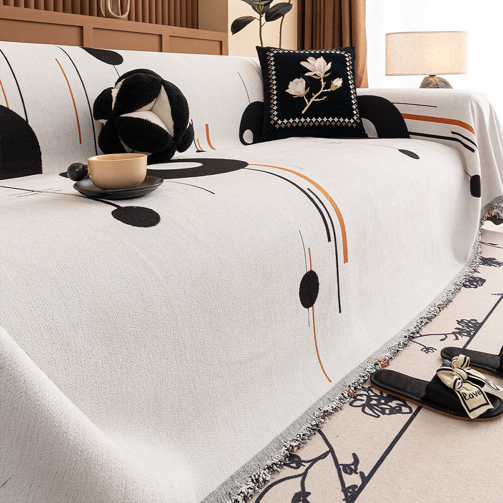Copriletto per divano in chenille stile Modern Planet Cup, adatto per gatti.