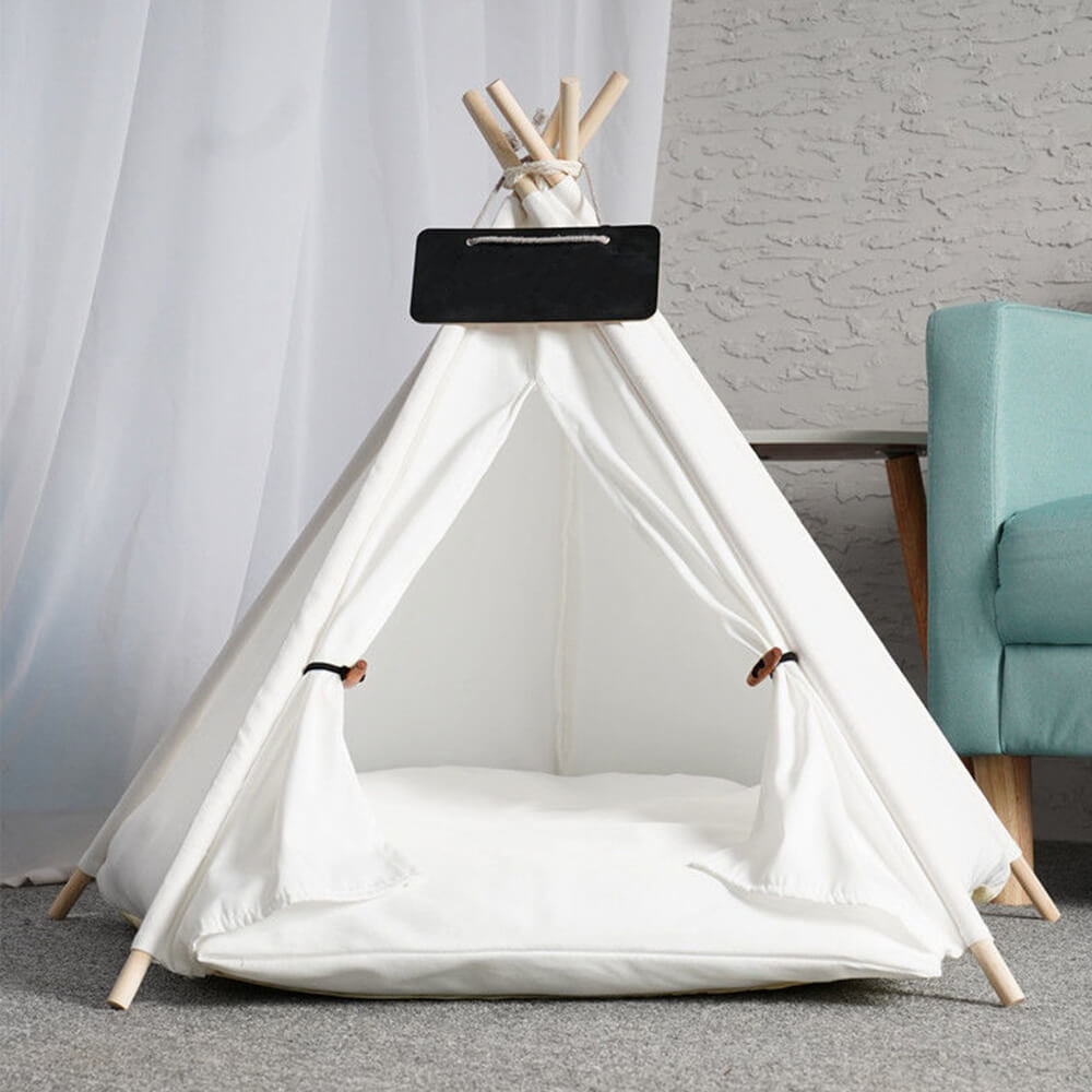 Tenda per animali domestici a forma di teepee leggera, traspirante e removibile a cinque punte.
