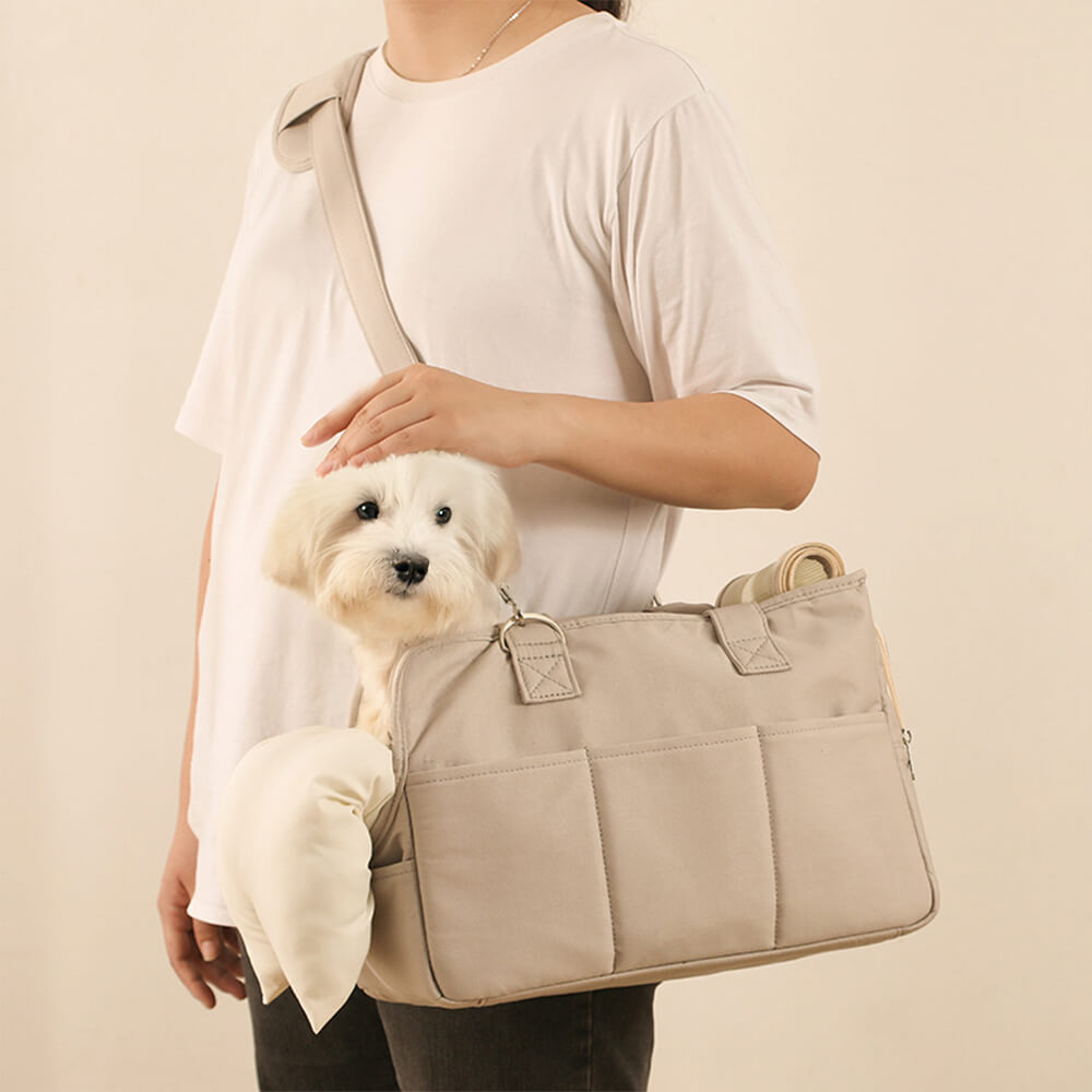 Borsa da viaggio elegante a quadri per cani e gatti
