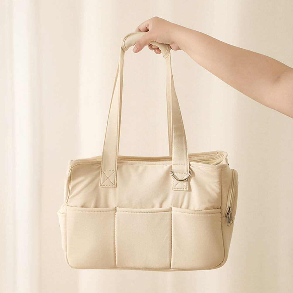 Borsa da viaggio elegante a quadri per cani e gatti