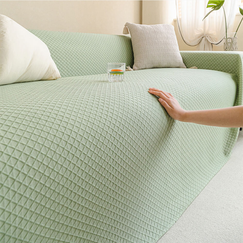 Copertura per divano in seta ghiacciata con design a rete e texture Liangdou.