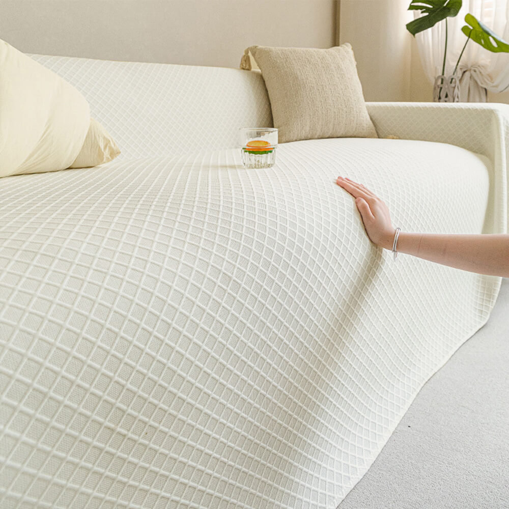 Copertura per divano in seta ghiacciata con design a rete e texture Liangdou.
