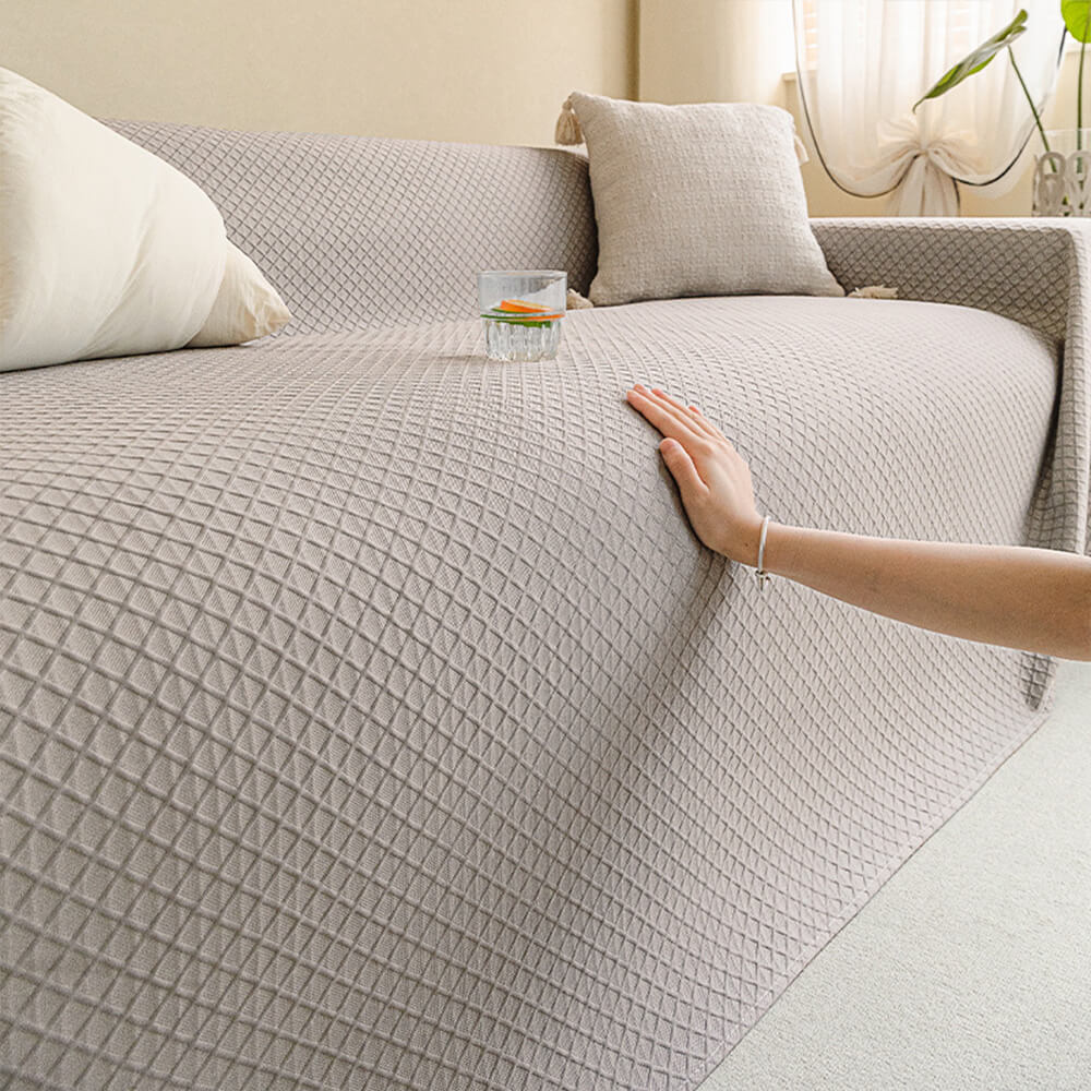 Copertura per divano in seta ghiacciata con design a rete e texture Liangdou.