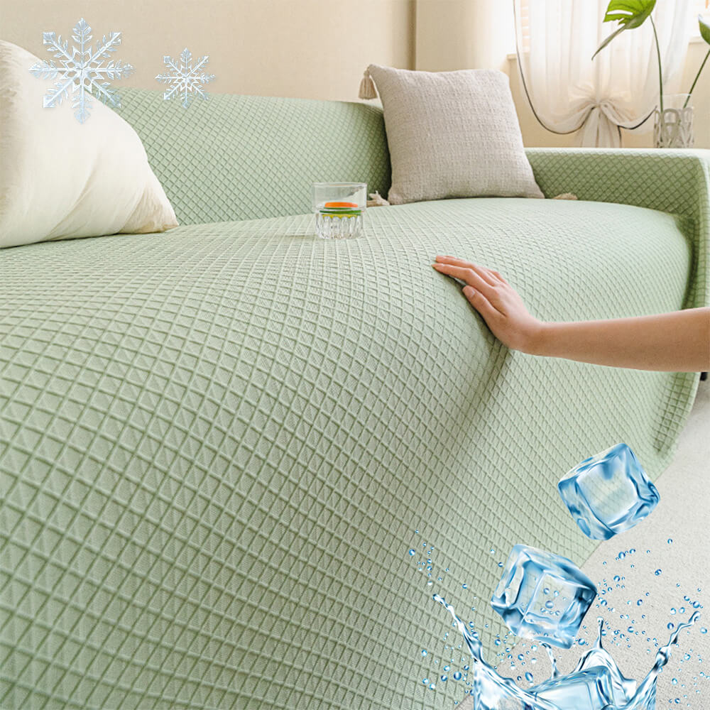 Copertura per divano in seta ghiacciata con design a rete e texture Liangdou.