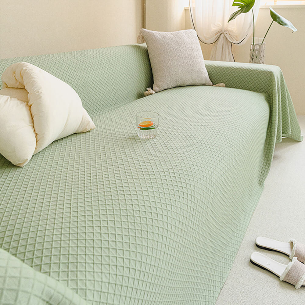 Copertura per divano in seta ghiacciata con design a rete e texture Liangdou.