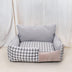 Luxury Houndstooth Cotton-Linen All Seasons Comfort Dog & Cat Sofa Bed