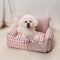 Luxury Houndstooth Cotton-Linen All Seasons Comfort Dog & Cat Sofa Bed