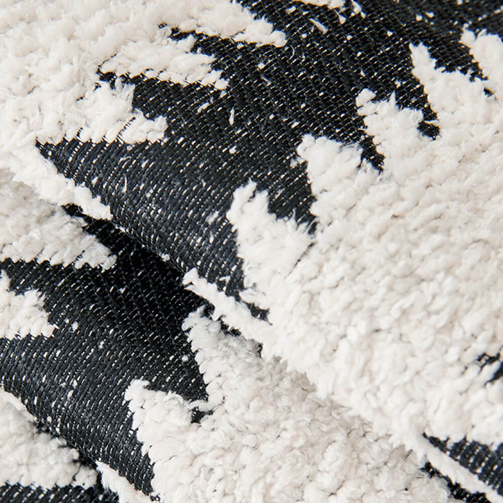 Copertura per divano in chenille a righe a zigzag moderne con bordi ondulati